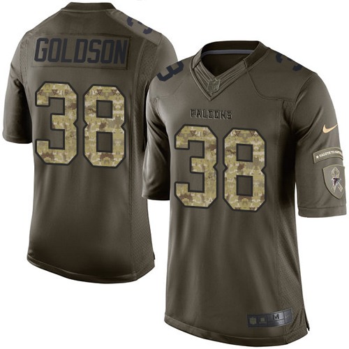 Men's Elite Dashon Goldson Nike Jersey Green - #38 Salute to Service NFL Atlanta Falcons